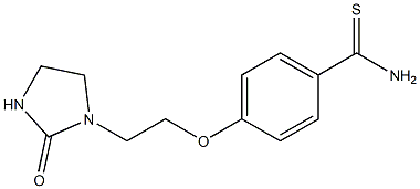 4-[2-(2-oxoimidazolidin-1-yl)ethoxy]benzene-1-carbothioamide Struktur