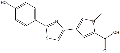 4-[2-(4-hydroxyphenyl)-1,3-thiazol-4-yl]-1-methyl-1H-pyrrole-2-carboxylic acid Structure