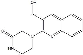 4-[3-(hydroxymethyl)quinolin-2-yl]piperazin-2-one 化学構造式