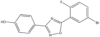 4-[5-(5-bromo-2-fluorophenyl)-1,2,4-oxadiazol-3-yl]phenol,,结构式