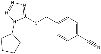 4-{[(1-cyclopentyl-1H-1,2,3,4-tetrazol-5-yl)sulfanyl]methyl}benzonitrile 化学構造式