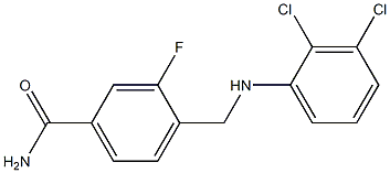 4-{[(2,3-dichlorophenyl)amino]methyl}-3-fluorobenzamide 化学構造式