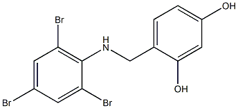 4-{[(2,4,6-tribromophenyl)amino]methyl}benzene-1,3-diol,,结构式