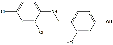 4-{[(2,4-dichlorophenyl)amino]methyl}benzene-1,3-diol 化学構造式