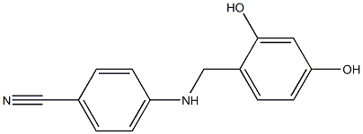 4-{[(2,4-dihydroxyphenyl)methyl]amino}benzonitrile,,结构式