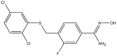 4-{[(2,5-dichlorophenyl)sulfanyl]methyl}-3-fluoro-N'-hydroxybenzene-1-carboximidamide