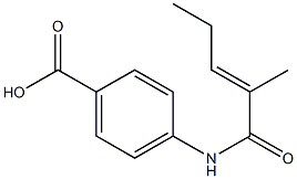 4-{[(2E)-2-methylpent-2-enoyl]amino}benzoic acid Structure