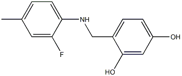 4-{[(2-fluoro-4-methylphenyl)amino]methyl}benzene-1,3-diol Structure