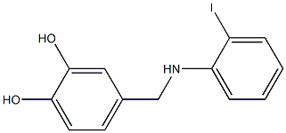 4-{[(2-iodophenyl)amino]methyl}benzene-1,2-diol,,结构式