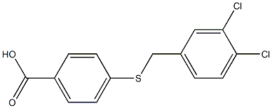4-{[(3,4-dichlorophenyl)methyl]sulfanyl}benzoic acid,,结构式