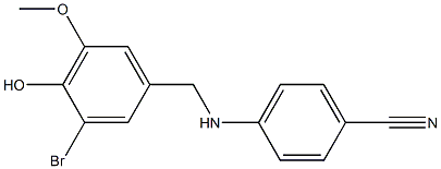 4-{[(3-bromo-4-hydroxy-5-methoxyphenyl)methyl]amino}benzonitrile 结构式