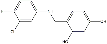 4-{[(3-chloro-4-fluorophenyl)amino]methyl}benzene-1,3-diol 结构式