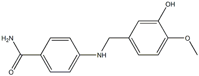 4-{[(3-hydroxy-4-methoxyphenyl)methyl]amino}benzamide Structure