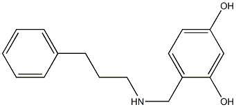 4-{[(3-phenylpropyl)amino]methyl}benzene-1,3-diol 化学構造式