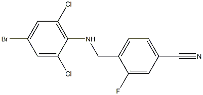4-{[(4-bromo-2,6-dichlorophenyl)amino]methyl}-3-fluorobenzonitrile,,结构式