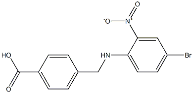 4-{[(4-bromo-2-nitrophenyl)amino]methyl}benzoic acid Struktur