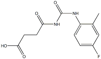 4-{[(4-fluoro-2-methylphenyl)carbamoyl]amino}-4-oxobutanoic acid 化学構造式