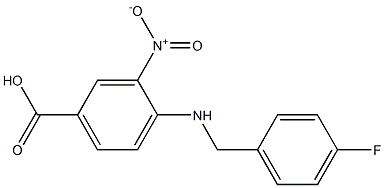 4-{[(4-fluorophenyl)methyl]amino}-3-nitrobenzoic acid 结构式