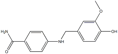4-{[(4-hydroxy-3-methoxyphenyl)methyl]amino}benzamide Struktur