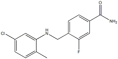 4-{[(5-chloro-2-methylphenyl)amino]methyl}-3-fluorobenzamide Struktur