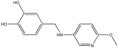 4-{[(6-methoxypyridin-3-yl)amino]methyl}benzene-1,2-diol,,结构式