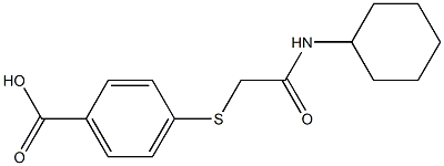 4-{[(cyclohexylcarbamoyl)methyl]sulfanyl}benzoic acid,,结构式