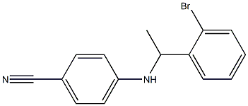 4-{[1-(2-bromophenyl)ethyl]amino}benzonitrile,,结构式