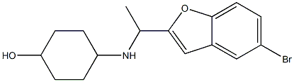 4-{[1-(5-bromo-1-benzofuran-2-yl)ethyl]amino}cyclohexan-1-ol,,结构式