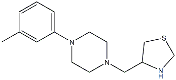4-{[4-(3-methylphenyl)piperazin-1-yl]methyl}-1,3-thiazolidine,,结构式