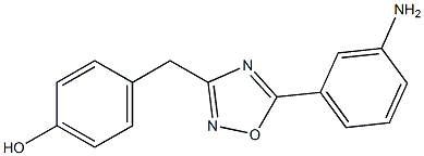 4-{[5-(3-aminophenyl)-1,2,4-oxadiazol-3-yl]methyl}phenol,,结构式