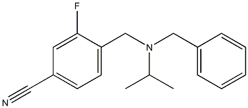 4-{[benzyl(propan-2-yl)amino]methyl}-3-fluorobenzonitrile Struktur