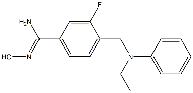 4-{[ethyl(phenyl)amino]methyl}-3-fluoro-N'-hydroxybenzene-1-carboximidamide,,结构式