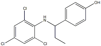 4-{1-[(2,4,6-trichlorophenyl)amino]propyl}phenol,,结构式