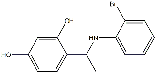 4-{1-[(2-bromophenyl)amino]ethyl}benzene-1,3-diol,,结构式