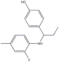 4-{1-[(2-fluoro-4-methylphenyl)amino]propyl}phenol Struktur