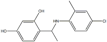 4-{1-[(4-chloro-2-methylphenyl)amino]ethyl}benzene-1,3-diol,,结构式