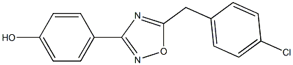 4-{5-[(4-chlorophenyl)methyl]-1,2,4-oxadiazol-3-yl}phenol,,结构式