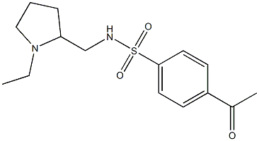 4-acetyl-N-[(1-ethylpyrrolidin-2-yl)methyl]benzene-1-sulfonamide 结构式