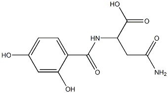 4-amino-2-[(2,4-dihydroxybenzoyl)amino]-4-oxobutanoic acid 结构式