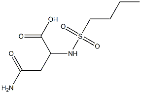4-amino-2-[(butylsulfonyl)amino]-4-oxobutanoic acid,,结构式