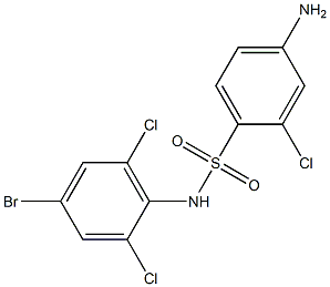 4-amino-N-(4-bromo-2,6-dichlorophenyl)-2-chlorobenzene-1-sulfonamide 化学構造式