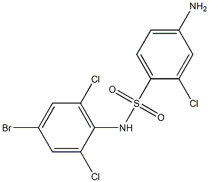 4-amino-N-(4-bromo-2,6-dichlorophenyl)-2-chlorobenzene-1-sulfonamide 结构式