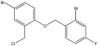 4-bromo-1-[(2-bromo-4-fluorophenyl)methoxy]-2-(chloromethyl)benzene,,结构式