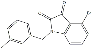 4-bromo-1-[(3-methylphenyl)methyl]-2,3-dihydro-1H-indole-2,3-dione,,结构式