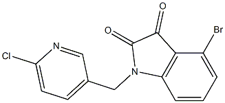 4-bromo-1-[(6-chloropyridin-3-yl)methyl]-2,3-dihydro-1H-indole-2,3-dione Struktur