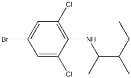 4-bromo-2,6-dichloro-N-(3-methylpentan-2-yl)aniline,,结构式