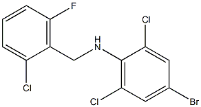 4-bromo-2,6-dichloro-N-[(2-chloro-6-fluorophenyl)methyl]aniline Struktur