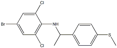4-bromo-2,6-dichloro-N-{1-[4-(methylsulfanyl)phenyl]ethyl}aniline,,结构式