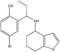 4-bromo-2-[1-(4,5,6,7-tetrahydro-1-benzofuran-4-ylamino)propyl]phenol,,结构式