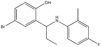 4-bromo-2-{1-[(4-fluoro-2-methylphenyl)amino]propyl}phenol Structure